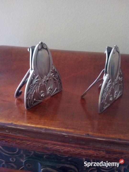 Antyk srebro 800 dwa stojaczki na winietki Gniezno sprzedam