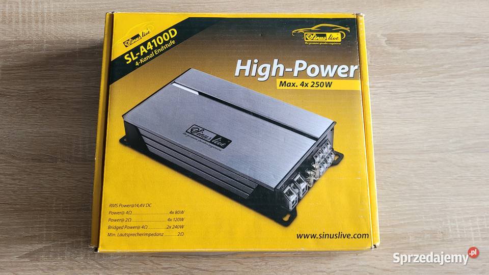Wzmacniacz Sinuslive SLA4100D 240 W nowy Łódź sprzedam