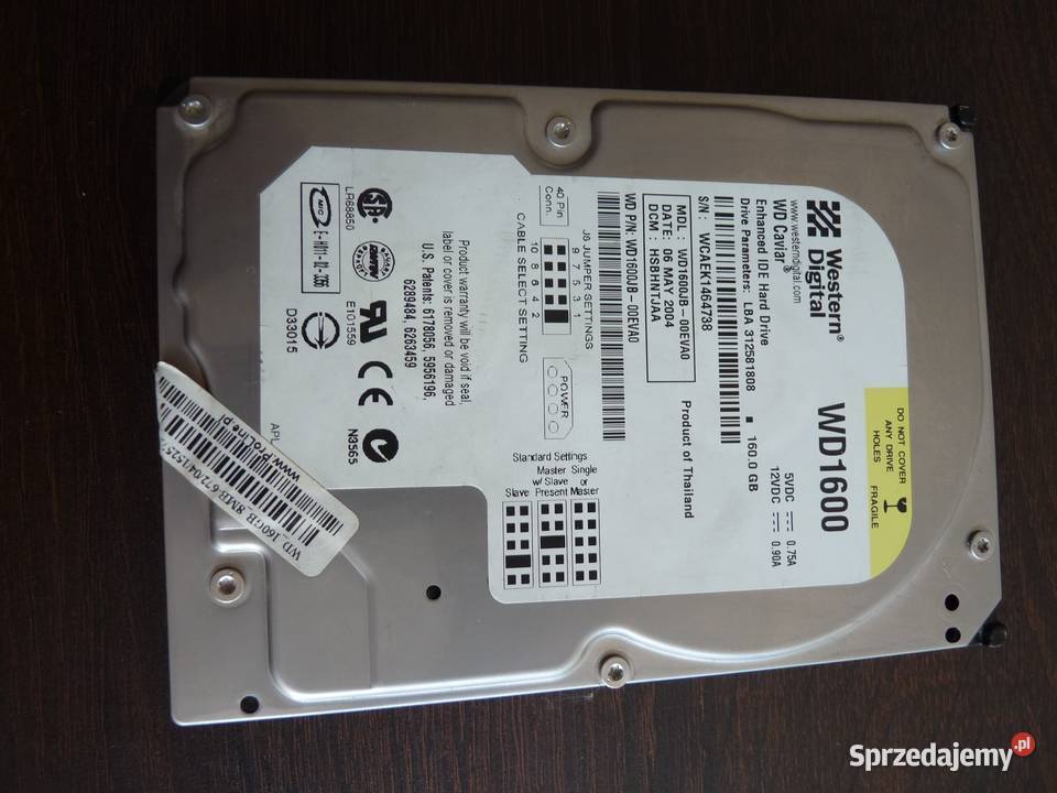Dysk HDD ATAIDE WD Caviar 160 GB wewnętrzny dolnośląskie Wrocław