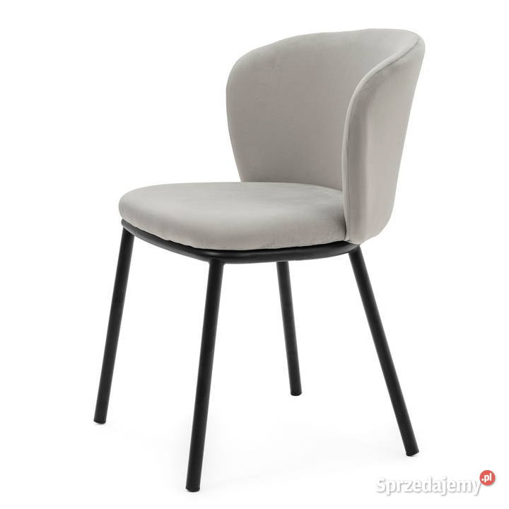 Jasnoszare Krzesło Tapicerowane Bari Wysyłka 24H 87cm Tarchały Małe