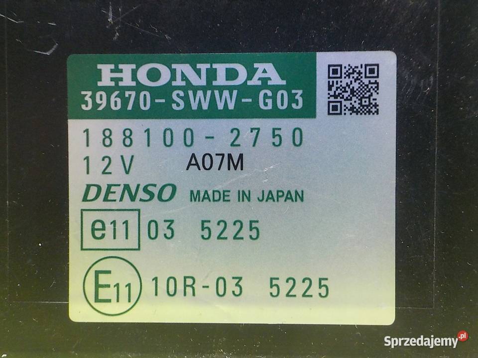 HONDA CRV III LIFT 20 IVTEC 10r 5D modul Wyposażenie elektryczne mazowieckie Suków