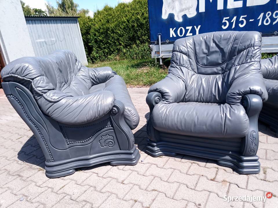 Komplet GREY Szary 311 Dąb Skóra Szara