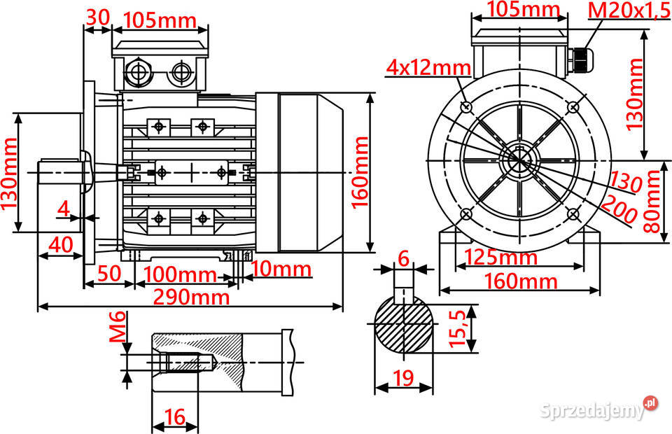 Silnik z Kołnierzem 075kW 230V 1390obr 3FAZOWY Pozostałe Solec Kujawski sprzedam