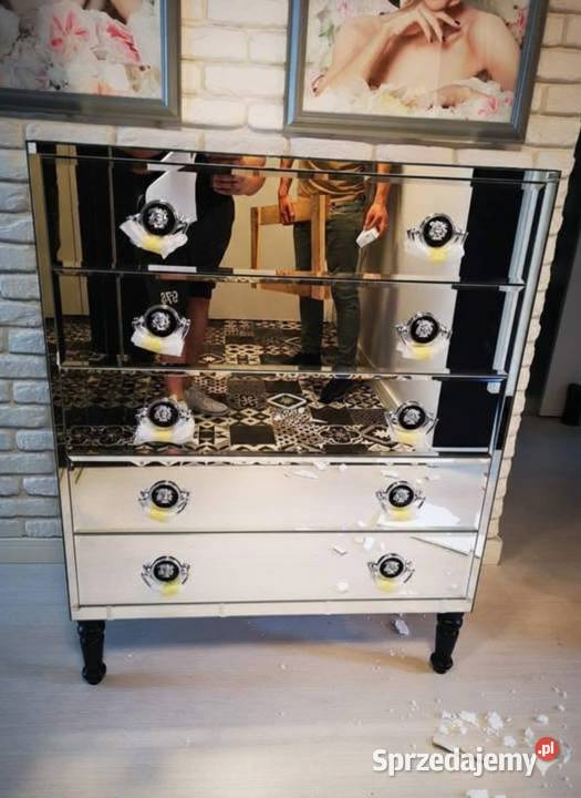 Komoda Lustrzana Glamour 90 Lustro Fazowane
