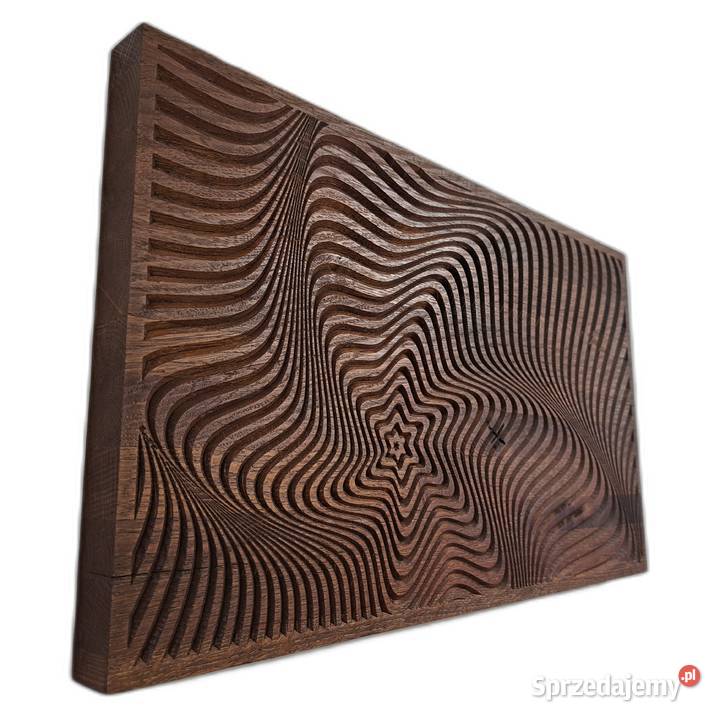 Abstrakcyjna dekoracja z drewna hipnotyczny wzór Obrazki i obrazy Wyposażenie wnętrz Malechowo