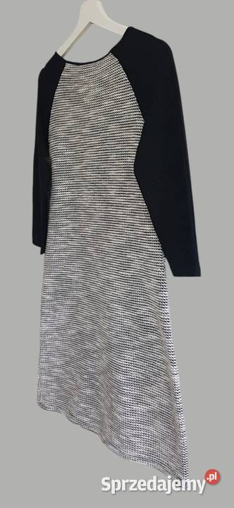 Damska elegancka sukienka biało czarna z 34 biały