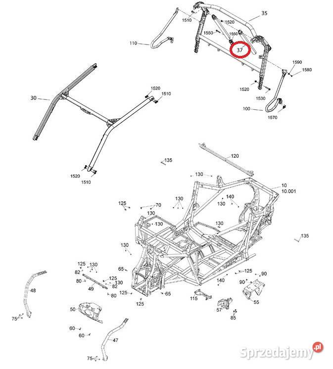 Wspornik klatki bezpieczeństwa CanAm Maverick Nowy Sącz sprzedam
