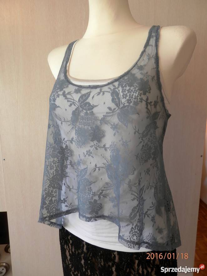 Bluzka Next Koronkowa Kobaltowa Asymetryczna sprzedam