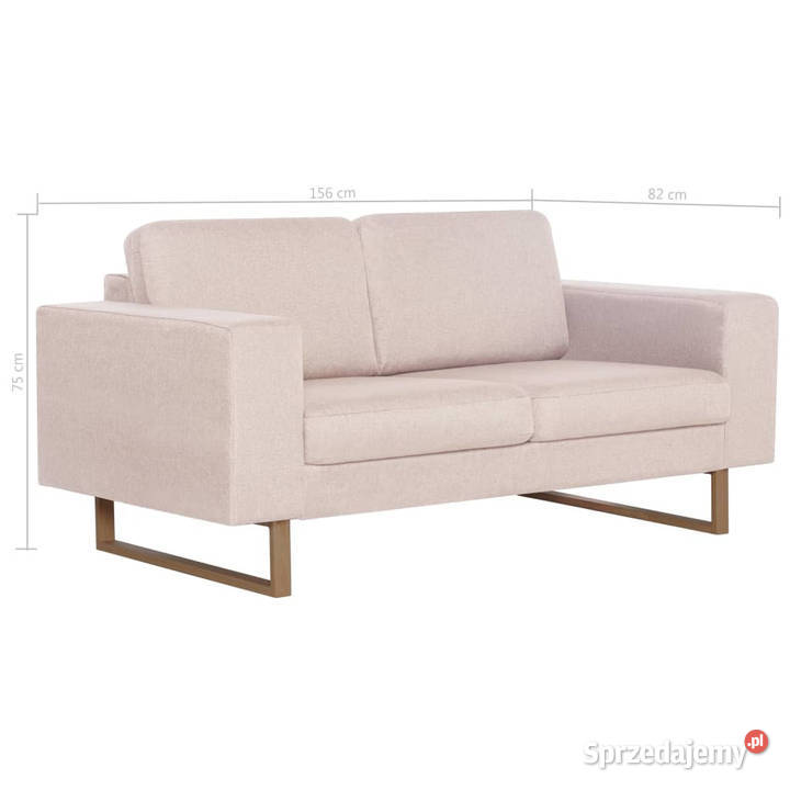 Sofa 2osobowa tapicerowana tkaniną kremowa Warszawa