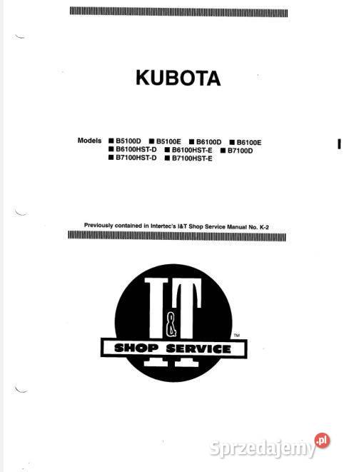 Kubota B5100 B6100 B7100 instrukcja naprawy Kielce