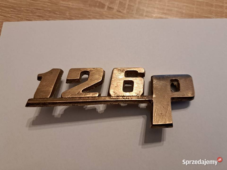 Logo znaczek mosiądz Fiat126p Pozostałe Leszno sprzedam