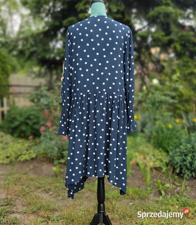 Sukienka CA Clockhouse 44 XXL granatowa w białe Szczecin sprzedam