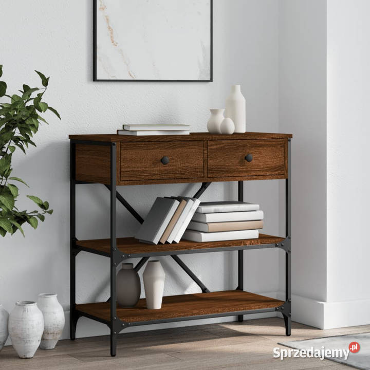 Stolik konsolowy brązowy dąb 75x345x75 WM833412 Warszawa