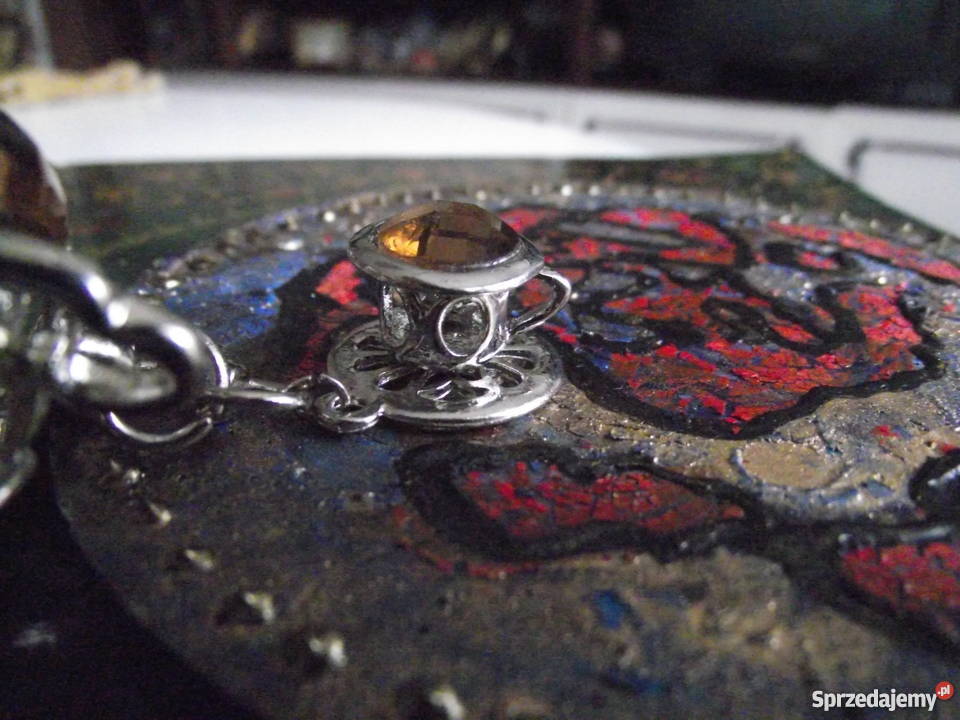 OKAZAŁA PRZEWIESZKA SREBRZONA Z KAMIENIAMI posrebrzane Piła sprzedam