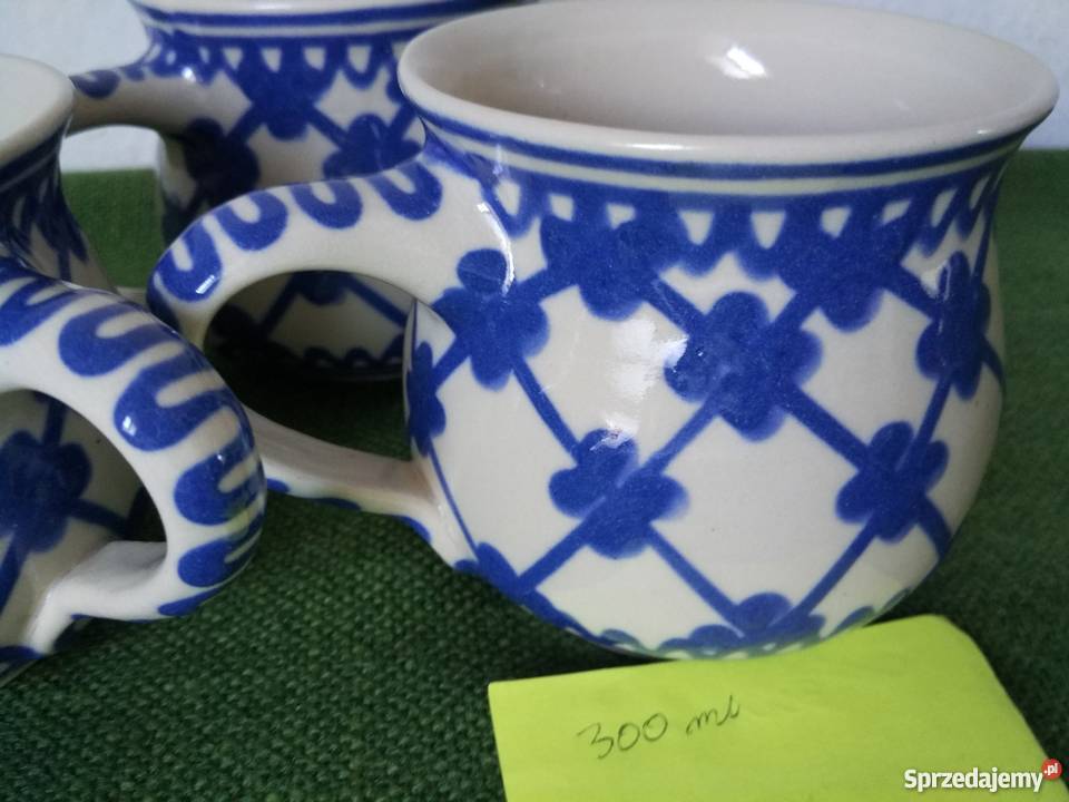 Ręczna praca sygnowane kubki ciemny granat Ropa