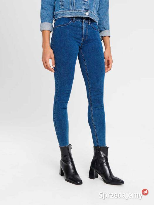 spodnie damskie rurki Sinsay kolor niebieski Odzież damska małopolskie Olkusz