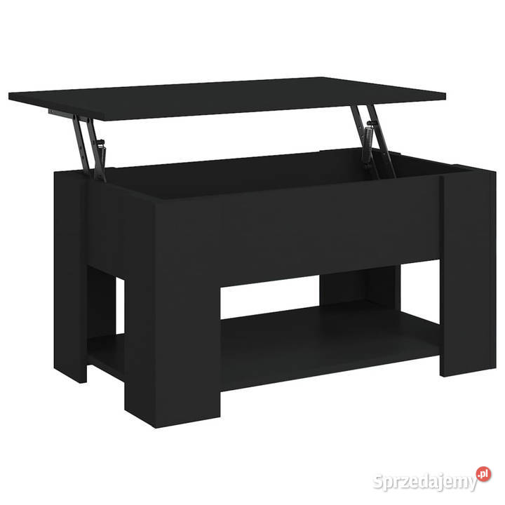 Stolik kawowy czarny 79x49x41 materiał Meble