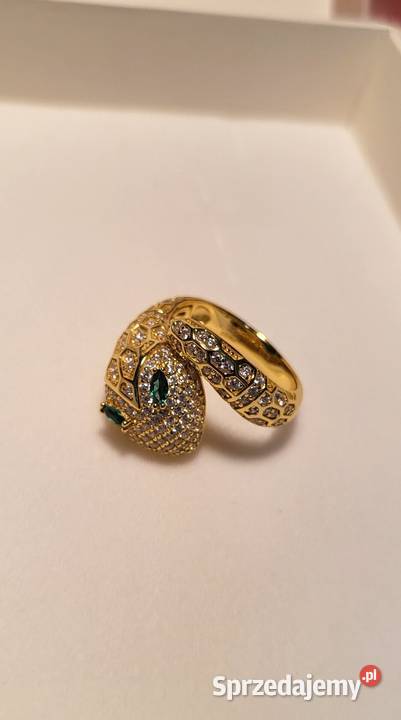 Pierścionek wąż ze srebra próby 925 Rachel Zoe z złoto śląskie Bielsko-Biała