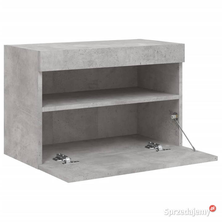 Ścienna szafka TV z LED szarość betonu 60x30x40 RTV Warszawa sprzedam
