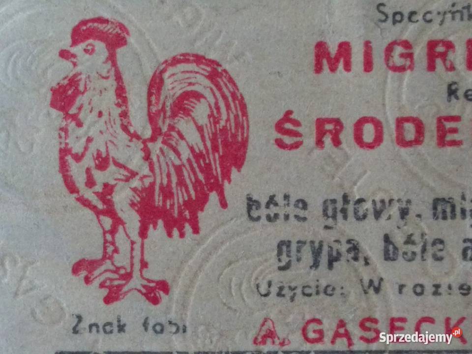 Proszek z kogutkiem MigrenoNervosin A Gąsecki Warszawa sprzedam