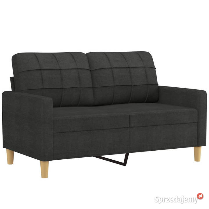 Sofa 2osobowa czarna 120 tapicerowana tkaniną Warszawa