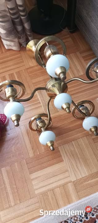 Żyrandol mosiężny 5 punktowy Białystok sprzedam
