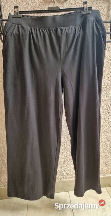 Spodnie damskie szerokie nogawki czarny trykot lubelskie Lublin