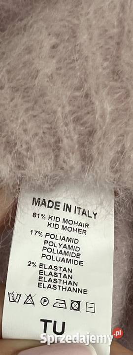 Sweter CXL z balonowym rękawem z 81kid moher różowy Odzież damska