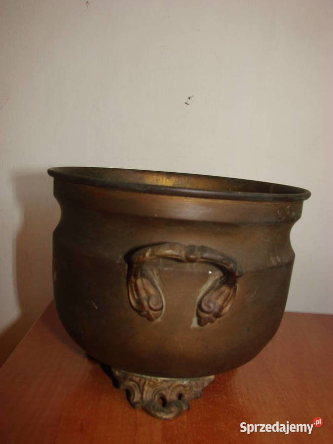 mosiężna osłona doniczki kociołek