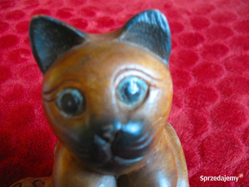 Kot w bucie Stara Figurka Bali styl drewno 155 x Rękodzieło sprzedam