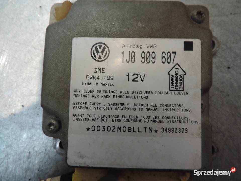 VW PASSAT B5 MODUŁ SENSOR PODUSZEK 1J0909607 Nowy Sącz