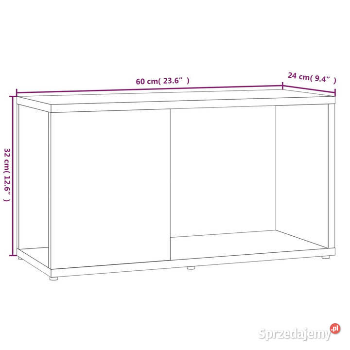 Szafka pod telewizor przydymiony dąb 60x24x32 mazowieckie Warszawa