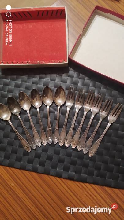Komplet widelcy i łyżek posrebrzanych łódzkie Tomaszów Mazowiecki sprzedam