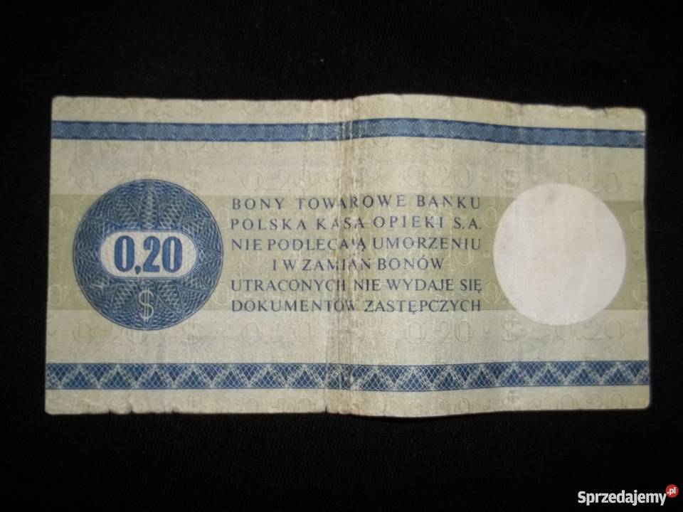 Polski Bon Towarowy 020 centów 1979R Antyki, Sztuka, Kolekcje łódzkie Łódź sprzedam