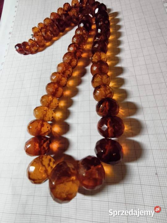 Naszyjnik Bursztyn Fasetowany antyk Białystok