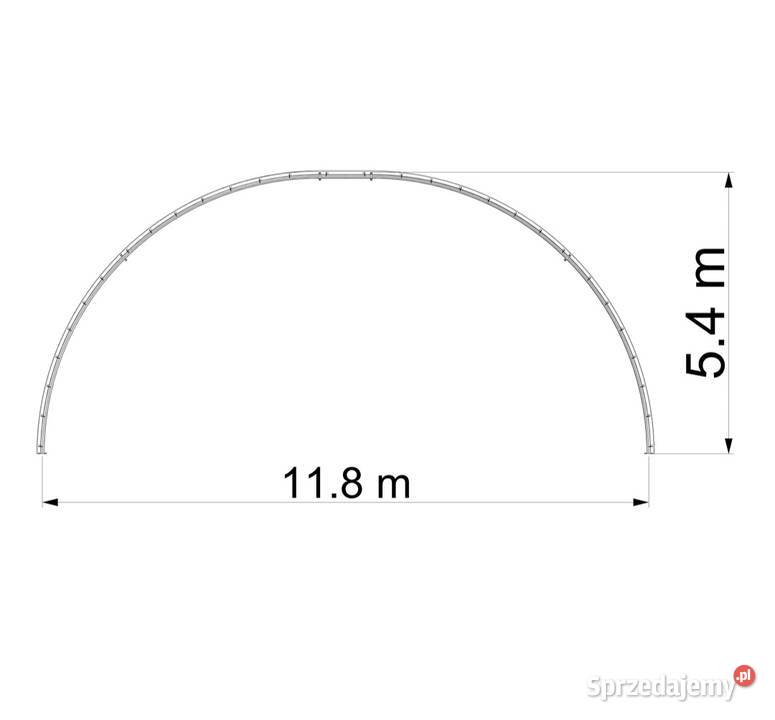 Hala łukowa 12 x 25 m komplet wiata garaz Lisków