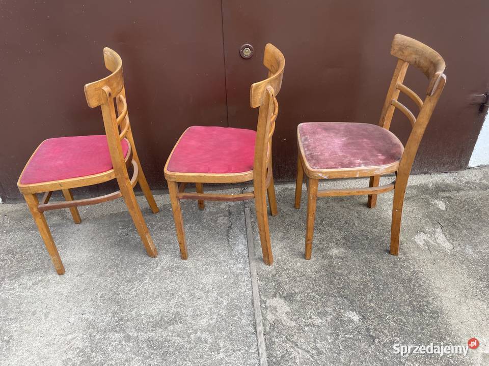 krzesło drewniane PRL Krzesła Pruszcz Gdański
