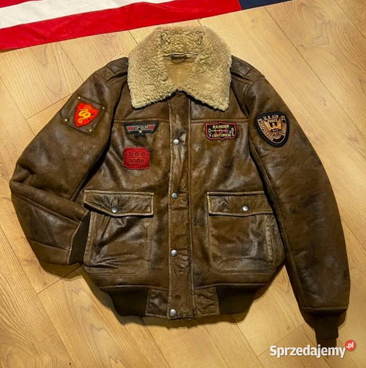 Kurtka Skóra Naturalna USA Top Gun A2 Shearling Poraj