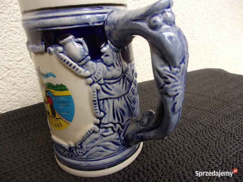Stary Holenderski kufel porcelanowy lekki