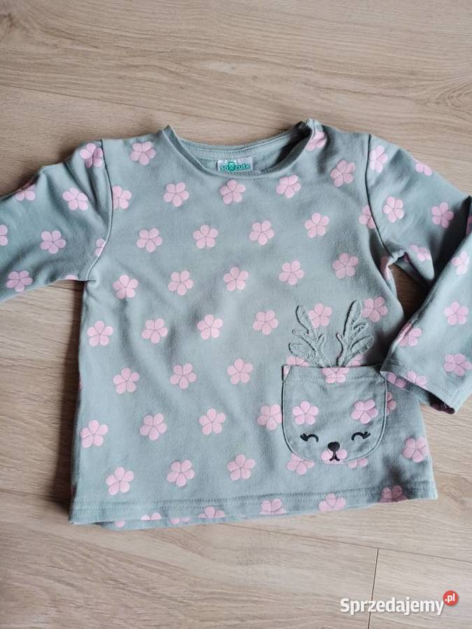 Bluzka dziecięca z kieszonką w kwiatki 98