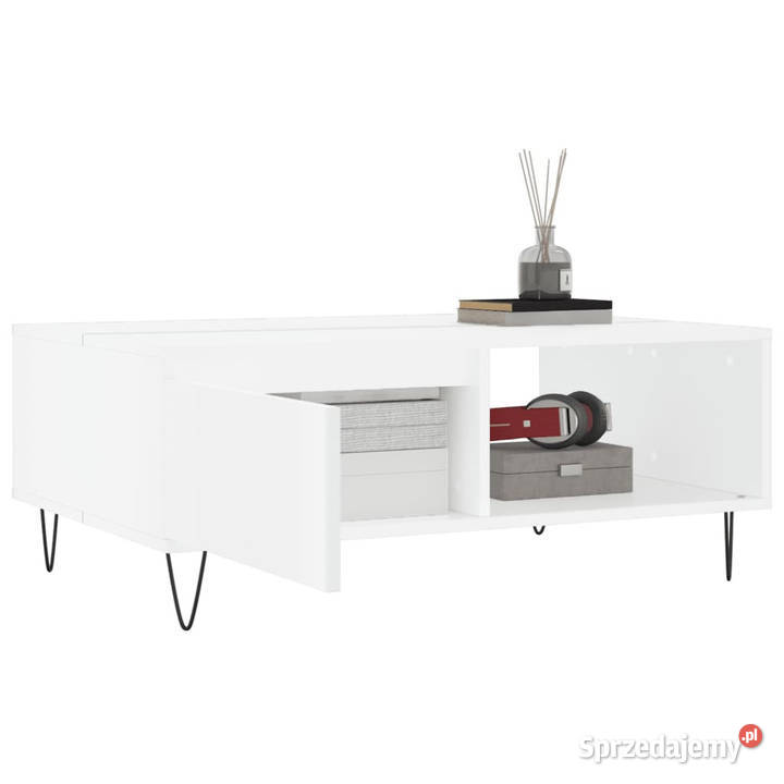 Stolik kawowy biały 90x60x35 materiał Warszawa
