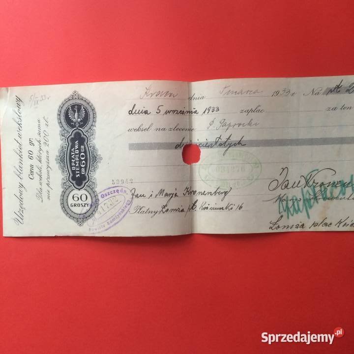 1509 Weksel Wystawiony w Krakowie 6 Szczecin