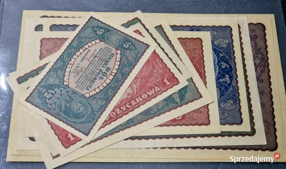 Komplet 9 sztuk Marki Polskie 19191920 UNC
