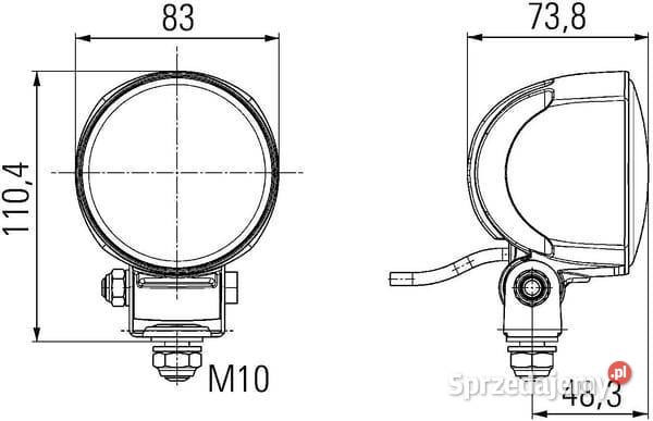 Lampa robocza okrągła LED M70 światło Kamionna