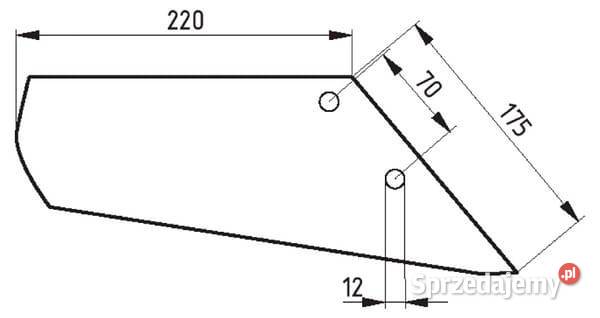 Lemieszyk skrzydełkowy prawy prosty FL35D Mlbro Do maszyn uprawowych Kamionna sprzedam