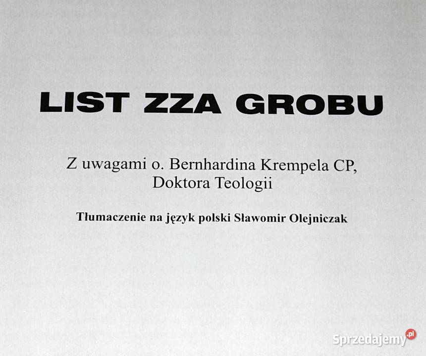 List zza grobu Sławomir Olejniczuk Jacek Chełm