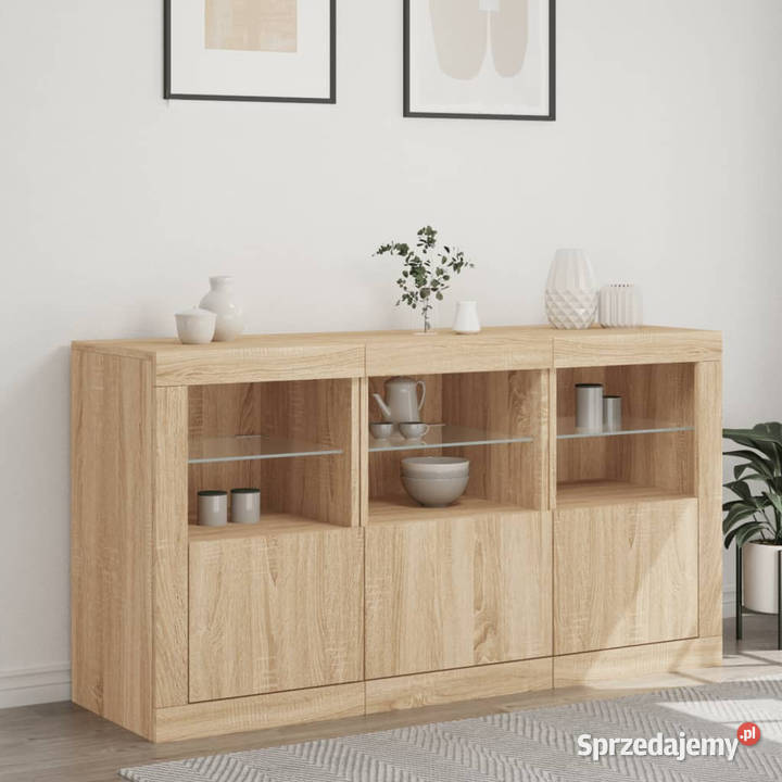 Szafka z oświetleniem LED dąb sonoma 123x37x67 Warszawa