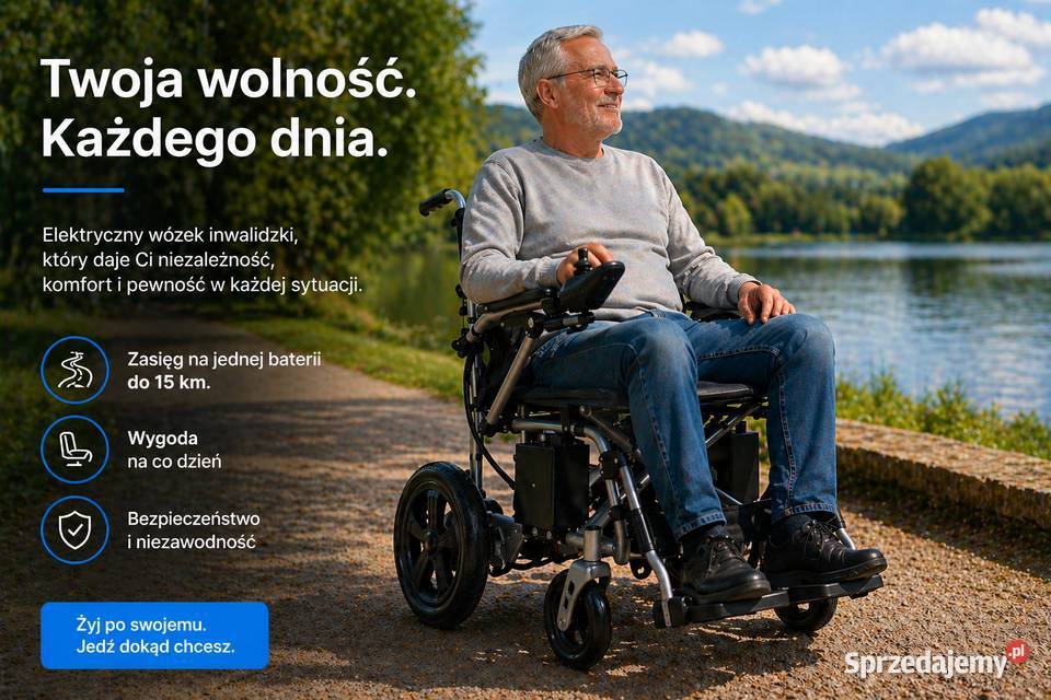 Elektryczny wózek inwalidzki składany w zwykły