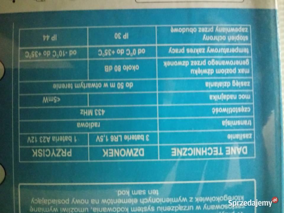 Dzwonek bezprzewodowy RL3918 Olkusz