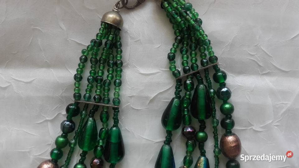 NASZYJNIK Z ZIELONEGO SZKŁA WENECKIEGO wielkopolskie Piła